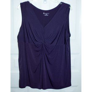 Lane Bryant Deep Purple Stretch Ruched Front Sleeveless Top